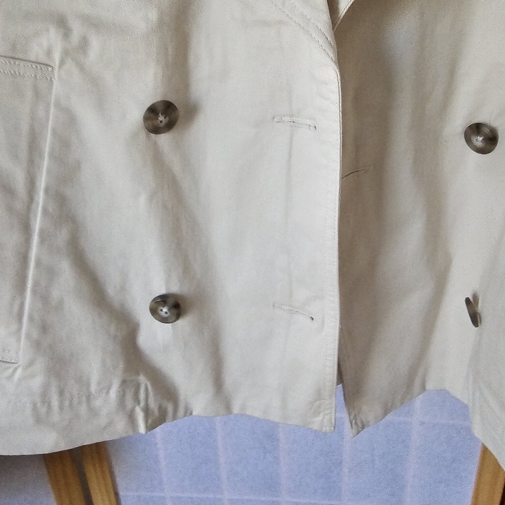 Calvin Klein Short Cotton Trench Coat - Picture 4 of 14